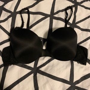 Aerie Jacklyn - Black Lace Plunge Push-up bra 36B